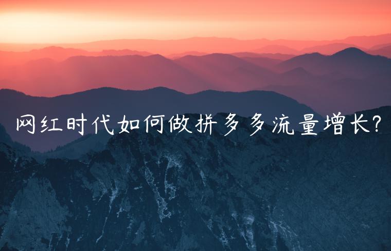 網(wǎng)紅時(shí)代如何做拼多多流量增長?